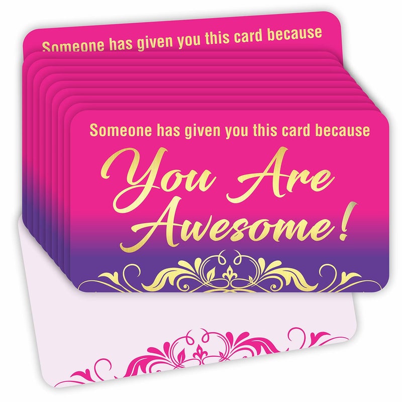 PARTH iMPEX You Are Awesome Cards Pack of 100 â€“ Gold Foil Appreciation Kindness Cards 3.5x2 Mini Motivational Recognition Notes for Teachers Students Employees Coworkers Staff Rewards Encouragement - Image 1
